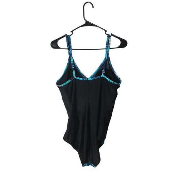 Vermont Country Store Swimsuit Women's Size 14 D Blue Black One Piece - Picture 4 of 6